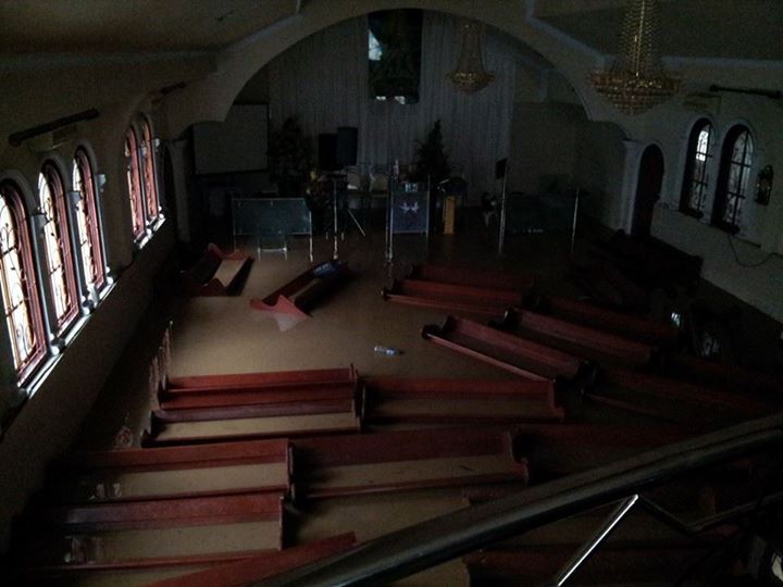 The Paal 2 Adventist church in Manado is submerged in water after days of torrential rains caused landslide and flooding. (photo provided by Bryan Sumendap)
